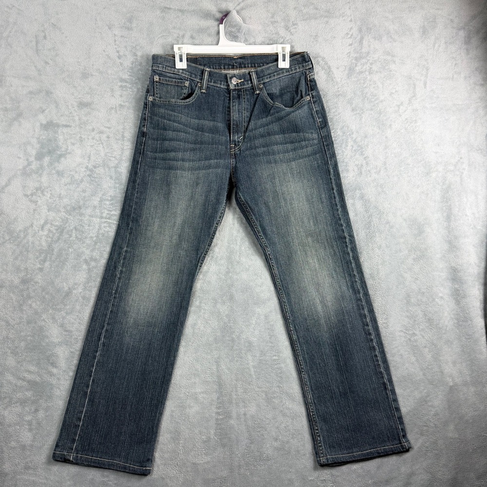 Levi's Mens 33x30 Dark Wash 505 Straight Leg Denim Jeans Western Y2K Gorpcore
